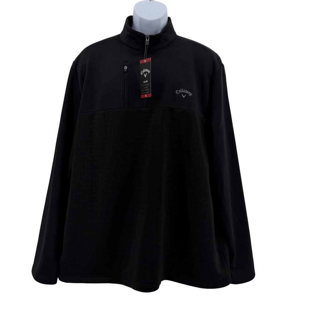 Callaway Golf Pullover Mens Black Performance Quarter Zip Jacket XL NWT